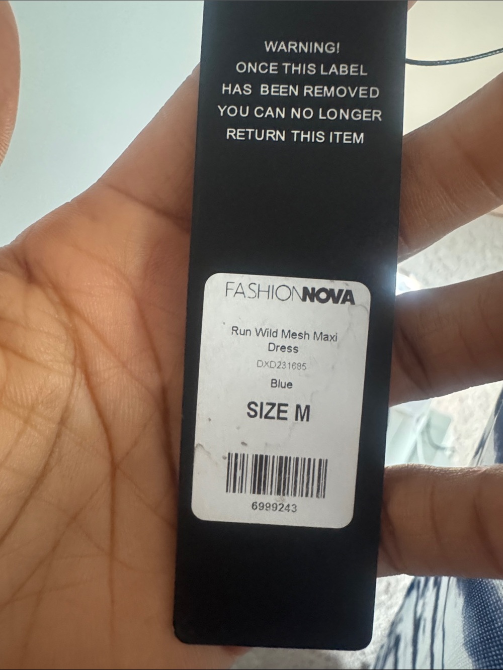 Fashion Nova Navy and White Zebra Print Maxi Dress - Picture 4 of 5